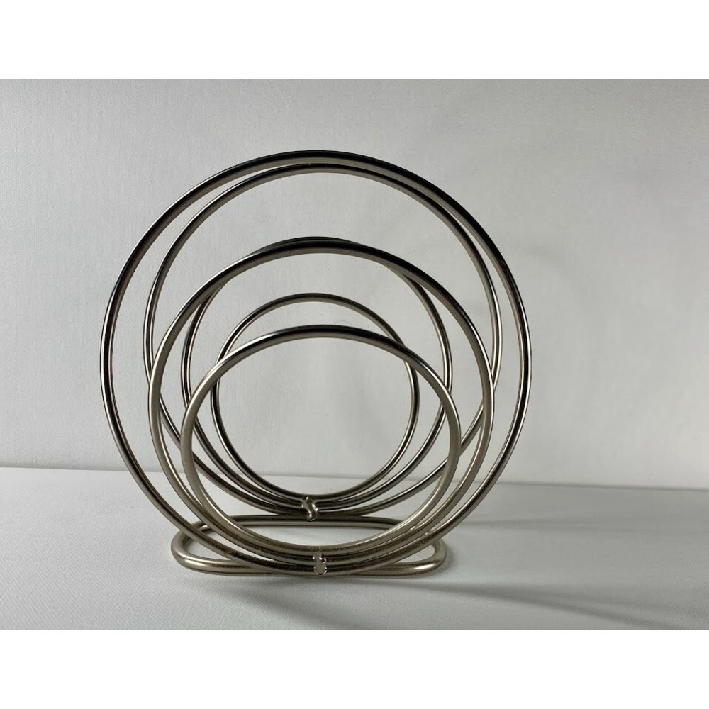 Vintage Mid-Century Modern Stainless Circular Napkin Holder